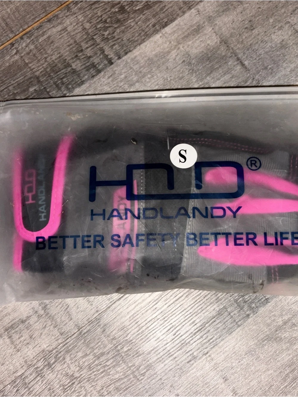 Handlandy Women's Pink and Gray Work Gloves with Touchscreen Tips